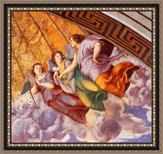 Raphael The Stanza Della Segnatura Ceiling [detail 2] Framed Painting